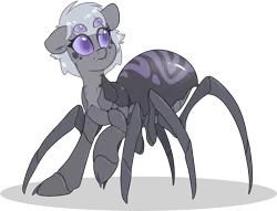 Size: 1948x1491 | Tagged: safe, artist:fluffyxai, derpibooru import, oc, oc:nightshade moonlight, unofficial characters only, drider, monster pony, original species, spider, spiderpony, claws, fangs, image, multiple eyes, png, pony hybrid, simple background, spider legs, transparent background