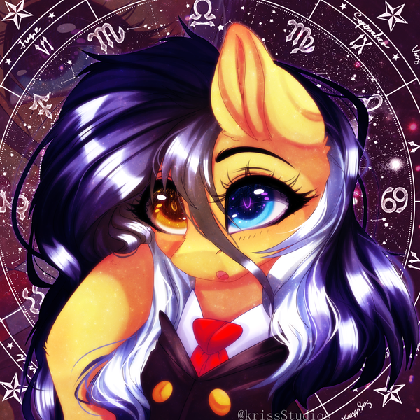 Size: 4369x4367 | Tagged: safe, artist:krissstudios, derpibooru import, oc, pony, absurd resolution, bust, female, heterochromia, image, mare, png, portrait, solo