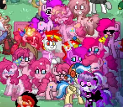 Size: 878x766 | Tagged: safe, derpibooru import, pinkie pie, pony, pony town, applejack's hat, cowboy hat, hat, image, pinkie being pinkie, png, sugarfest