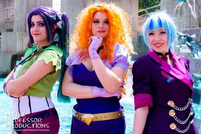 Size: 1000x667 | Tagged: safe, artist:littlemissbloo, artist:littleprofessorproductions, artist:sarahndipity cosplay, artist:shelbeanie, derpibooru import, adagio dazzle, aria blaze, sonata dusk, human, clothes, cosplay, costume, crossed arms, image, irl, irl human, jpeg, photo, the dazzlings