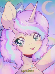 Size: 1920x2562 | Tagged: safe, artist:pierogarts, derpibooru import, oc, pony, unicorn, 90s anime, bust, image, jpeg, looking at you, soft color, solo, style emulation