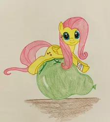 Size: 1153x1280 | Tagged: safe, artist:blackwo96777748, derpibooru import, fluttershy, balloon, balloon sitting, bandaged leg, cute, image, jpeg, shyabetes