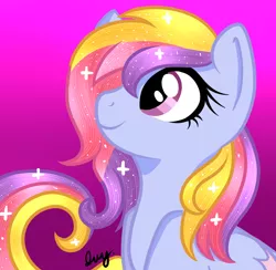 Size: 1024x1000 | Tagged: safe, artist:potatogirlivy, derpibooru import, oc, oc:glittering cloud, pony, deviantart watermark, female, image, obtrusive watermark, png, smiling, solo, sparkles, sparkly mane, watermark