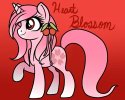 Size: 1280x1024 | Tagged: safe, artist:potatogirlivy, derpibooru import, oc, oc:heart blossom, unofficial characters only, pony, unicorn, female, gradient hooves, image, png, raised hoof, smiling, solo