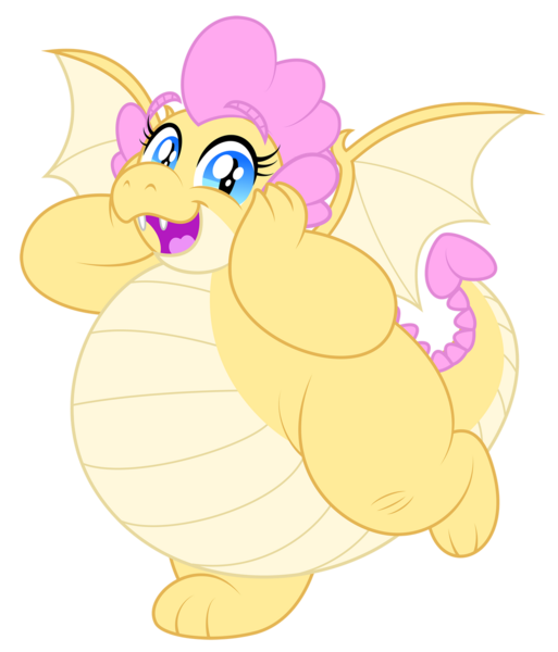 Size: 1024x1197 | Tagged: safe, artist:aleximusprime, derpibooru import, oc, oc:buttercream, oc:buttercream the dragon, dragon, belly, big belly, cheerful, chubby, cute, dragoness, dragon oc, dragon wings, excited, fat, female, flurry hearts story, happy, heart shaped, image, plump, png, super dragon warriors, thick, wings