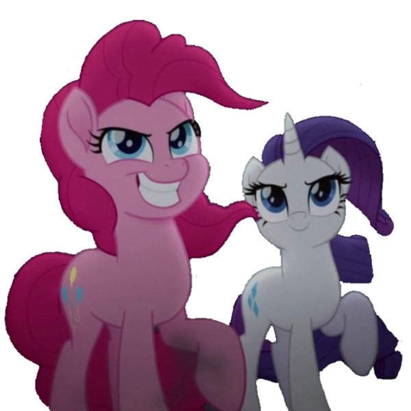 Size: 661x661 | Tagged: safe, artist:benpictures1, derpibooru import, edit, edited screencap, screencap, pinkie pie, rarity, earth pony, pony, unicorn, my little pony: the movie, background removed, duo, duo female, female, image, not a vector, png, simple background, transparent background