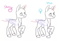 Size: 5503x3885 | Tagged: safe, artist:eperyton, derpibooru import, oc, unofficial characters only, alicorn, pony, alicorn oc, bald, base, duo, female, horn, image, lineart, mare, png, raised hoof, simple background, smiling, white background, wings