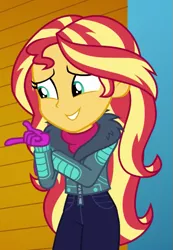 Size: 471x681 | Tagged: safe, derpibooru import, screencap, sunset shimmer, equestria girls, equestria girls series, holidays unwrapped, spoiler:eqg series (season 2), cropped, image, png, solo, winter break-in