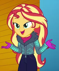 Size: 575x687 | Tagged: safe, derpibooru import, screencap, sunset shimmer, equestria girls, equestria girls series, holidays unwrapped, spoiler:eqg series (season 2), cropped, image, png, solo, winter break-in
