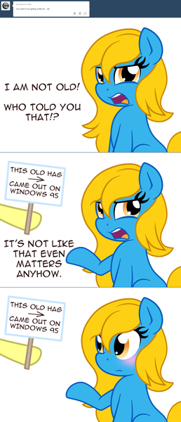 Size: 1280x2979 | Tagged: safe, artist:furrgroup, derpibooru import, oc, oc:internet explorer, earth pony, pony, ask internet explorer, blushing, browser ponies, female, image, internet explorer, mare, png, sign, solo