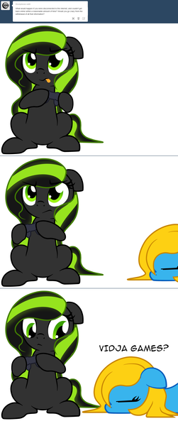 Size: 1280x3060 | Tagged: safe, artist:furrgroup, derpibooru import, oc, oc:internet explorer, oc:xbox, earth pony, pony, ask internet explorer, blushing, browser ponies, controller, female, image, internet explorer, joystick, mare, png