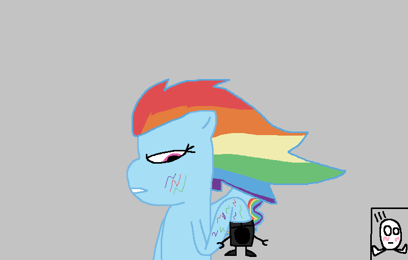 Size: 800x510 | Tagged: safe, artist:worldofcaitlyn, derpibooru import, rainbow dash, gray background, image, mixels, nixels, png, rainbow power, rainbow power-ified, rainbow power rainbow dash, simple background