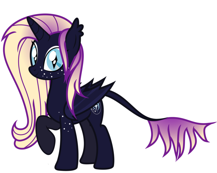 Size: 5058x4025 | Tagged: safe, artist:severity-gray, derpibooru import, oc, oc:night shade, unofficial characters only, alicorn, bat pony, bat pony alicorn, pony, bat ears, bat pony oc, bat wings, eyeshadow, horn, image, looking at you, makeup, png, smiling, smiling at you, solo, wings