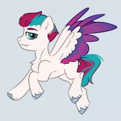 Size: 1449x1453 | Tagged: safe, artist:venochek, derpibooru import, zipp storm, pegasus, pony, chest fluff, female, g5, image, jpeg, looking at you, mare, simple background, solo, unshorn fetlocks, white background, wings