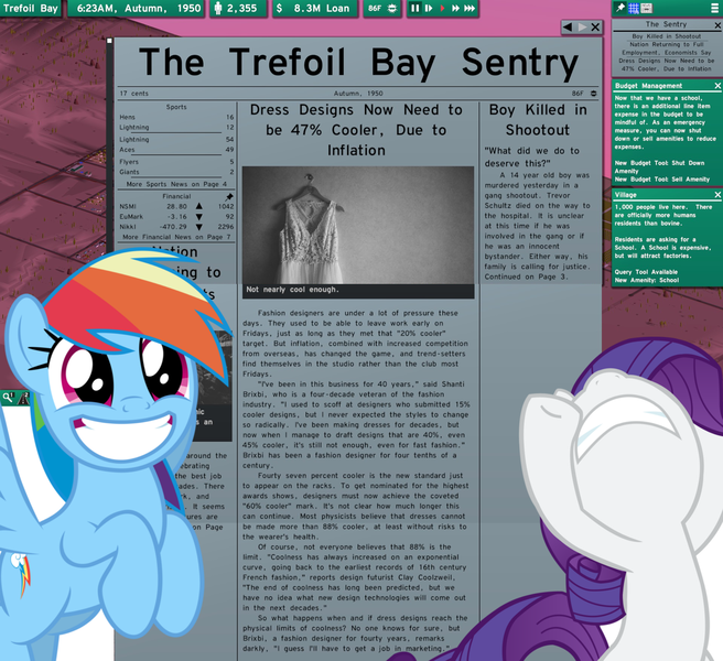 Size: 1920x1757 | Tagged: safe, derpibooru import, rainbow dash, rarity, 20% cooler, article, image, png, pony reference, text