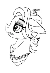 Size: 523x766 | Tagged: safe, artist:inspiredpixels, derpibooru import, spoiled rich, earth pony, pony, bust, eye clipping through hair, eyebrows, eyebrows visible through hair, female, floppy ears, frown, gritted teeth, image, jpeg, mare, simple background, solo, white background
