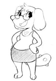 Size: 214x311 | Tagged: safe, artist:cosmicminerals, derpibooru import, oc, oc:chalk, unofficial characters only, diamond dog, clothes, cuphead meets mlp, female, female diamond dog, glasses, image, jpeg, simple background, smiling, white background