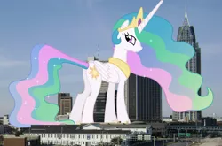 Size: 2186x1445 | Tagged: safe, artist:90sigma, derpibooru import, princess celestia, alicorn, pony, alabama, butt, crown, female, giant pony, giantess, giantlestia, highrise ponies, image, irl, jewelry, macro, mare, photo, plot, png, ponies in real life, regalia, sunbutt