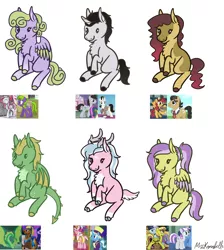 Size: 2026x2262 | Tagged: safe, artist:misskanabelle, derpibooru import, bori the reindeer, diamond rose, felix, filthy rich, haakim, jack pot, medallion gold, sunny delivery, twilight velvet, oc, pegasus, pony, unicorn, antlers, crack ship offspring, female, horn, image, interspecies offspring, male, mare, offspring, parent:bori the reindeer, parent:diamond rose, parent:felix, parent:filthy rich, parent:haakim, parent:jack pot, parent:medallion gold, parent:sunny delivery, parent:twilight velvet, pegasus oc, png, screencap reference, signature, stallion, unicorn oc, wings