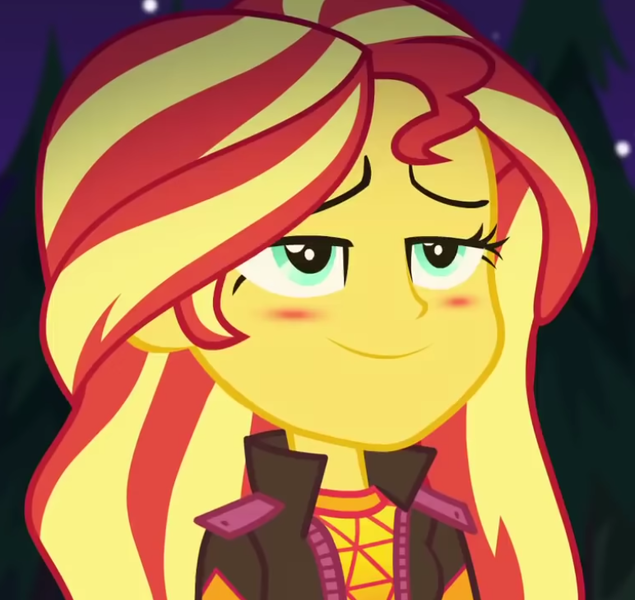 Size: 772x729 | Tagged: safe, derpibooru import, screencap, sunset shimmer, equestria girls, equestria girls series, sunset's backstage pass!, spoiler:eqg series (season 2), blushing, cropped, image, music festival outfit, out of context, png, solo