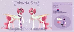 Size: 1280x553 | Tagged: safe, artist:sugaryicecreammlp, derpibooru import, oc, oc:celestial star, pegasus, pony, chest fluff, clothes, ear fluff, female, goggles, image, jpeg, mare, reference sheet, scarf, solo