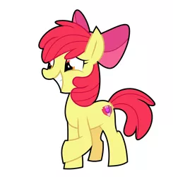 Size: 2740x2796 | Tagged: safe, artist:yaaaco, derpibooru import, apple bloom, pony, female, filly, image, png, sheepish grin, solo
