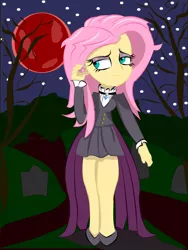 Size: 768x1024 | Tagged: safe, artist:dashdeviant, derpibooru import, fluttershy, equestria girls, blood moon, fluttergoth, full moon, image, jpeg, legs, moon, night, solo, stars