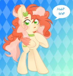 Size: 2237x2336 | Tagged: safe, artist:ninnydraws, derpibooru import, oc, oc:peachy, unofficial characters only, pegasus, blushing, bun, choker, freckles, image, jpeg, looking at you