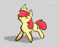 Size: 2500x2000 | Tagged: safe, artist:phlerius, derpibooru import, apple bloom, pony, crown, digital art, image, jewelry, my little pony, png, regalia, simple background, solo, sparkles