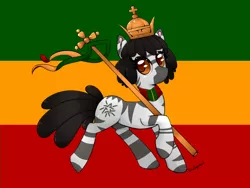 Size: 3200x2400 | Tagged: safe, artist:newvagabond, edit, editor:unofficial edits thread, ponified, zebra, ethiopia, female, image, looking at you, nation ponies, png, quadrupedal, raised leg, solo