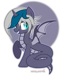Size: 1600x2000 | Tagged: safe, artist:angelina-pax, derpibooru import, oc, oc:elizabat stormfeather, alicorn, bat pony, bat pony alicorn, lamia, original species, pony, snake, snake pony, alicorn oc, bat pony oc, bat wings, bedroom eyes, commission, female, grin, horn, image, lamiafied, mare, png, raised hoof, simple background, smiling, solo, species swap, transparent background, wings, ych result