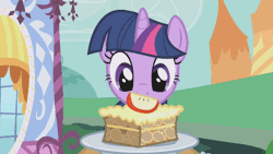 Size: 640x360 | Tagged: animated, apple brown betty (food), blinking, derpibooru import, safe, screencap, solo, the ticket master, twilight sparkle