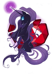 Size: 2417x3398 | Tagged: source needed, useless source url, safe, artist:m0on13aby, derpibooru import, nightmare rarity, pony, unicorn, female, fire ruby, looking back, mare, solo