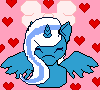 Size: 100x90 | Tagged: safe, artist:flamee-shadoww, derpibooru import, oc, oc:fleurbelle, alicorn, pony, alicorn oc, commission, heart, horn, pixel art, wings, ych result