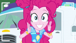 Size: 800x450 | Tagged: safe, derpibooru import, screencap, pinkie pie, equestria girls, equestria girls series, five lines you need to stand in, spoiler:eqg series (season 2), cute, diapinkes, female, happy, smiling, solo