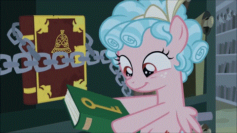 Size: 480x270 | Tagged: safe, derpibooru import, screencap, cozy glow, pegasus, pony, the summer sun setback, animated, book, chains, cozybetes, cute, flying, visual gag