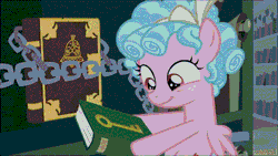Size: 480x270 | Tagged: safe, derpibooru import, screencap, cozy glow, pegasus, pony, the summer sun setback, animated, book, chains, cozybetes, cute, flying, visual gag