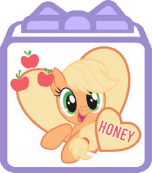 Size: 695x795 | Tagged: safe, derpibooru import, official, applejack, earth pony, pony, animated, chinese text, cute, jackabetes, new year's resolution, solo, text