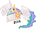 Size: 75x60 | Tagged: safe, artist:elsalee, derpibooru import, princess celestia, cakelestia, literal, pixel art