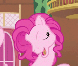 Size: 300x253 | Tagged: safe, derpibooru import, screencap, pinkie pie, pony, too many pinkie pies, betcha can't make a face crazier than this, cropped, g3, g3 faic, pinkie blind, solo