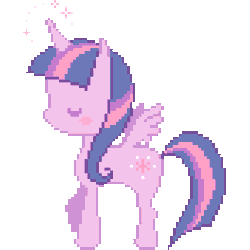 Size: 440x440 | Tagged: safe, artist:hima-hima, derpibooru import, twilight sparkle, twilight sparkle (alicorn), alicorn, pony, cute, eyes closed, female, magic, mare, pixel art, profile, solo, twiabetes