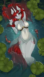 Size: 1176x2048 | Tagged: safe, artist:u_lu_lu, derpibooru import, oc, oc:waves, anthro, image, jpeg, solo, water