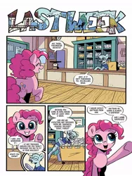 Size: 768x1024 | Tagged: safe, derpibooru import, idw, pinkie pie, spoiler:comic99, address, image, implied cheesepie, implied cheese sandwich, implied shipping, implied straight, jpeg, mail, ponyville, postmaster buckeye, post office, preview