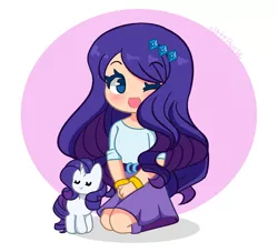 Size: 4776x4344 | Tagged: safe, artist:kittyrosie, derpibooru import, rarity, pony, unicorn, equestria girls, blushing, chibi, cute, eyes closed, human coloration, image, one eye closed, open mouth, png, self ponidox