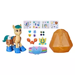 Size: 2000x2000 | Tagged: safe, derpibooru import, official, hitch trailblazer, bird, crab, earth pony, pony, my little pony: a new generation, bracelet, clothes, g5, image, jewelry, jpeg, male, shoes, stallion, sticker, toy, walmart