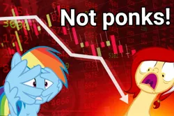 Size: 1280x852 | Tagged: safe, derpibooru import, rainbow dash, oc, image, jpeg, scared, stocks, stonks