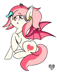 Size: 3171x4000 | Tagged: safe, artist:gnashie, derpibooru import, oc, oc:blood moon, unofficial characters only, bat pony, butterfly, insect, bat pony oc, bat wings, ear piercing, earring, image, jewelry, necklace, piercing, png, simple background, transparent background, wings