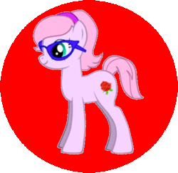 Size: 428x416 | Tagged: safe, derpibooru import, oc, unofficial characters only, earth pony, pony, pony creator, circle, female, glasses, mare, pink, red, solo