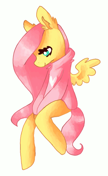 Size: 461x750 | Tagged: animated, artist:paintrolleire, clothes, derpibooru import, fluttershy, heart, safe, solo, sweater, sweatershy