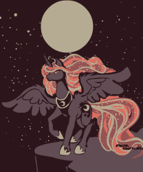 Size: 500x600 | Tagged: artist:mocha-shortcake, derpibooru import, limited palette, pixiv, princess luna, safe, solo